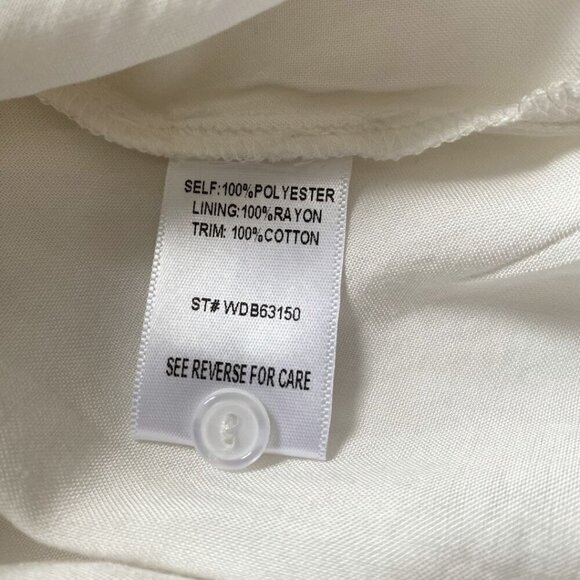 LOST + WANDER WHITE TEXTURED BUTTON FRONT SMOCKED WAIST TASSEL MAXI DRESS - S - Picture 10 of 10